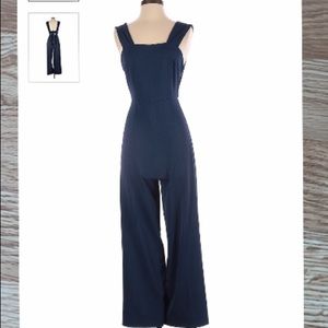 Club Monaco Navy Square-neck Jumpsuit